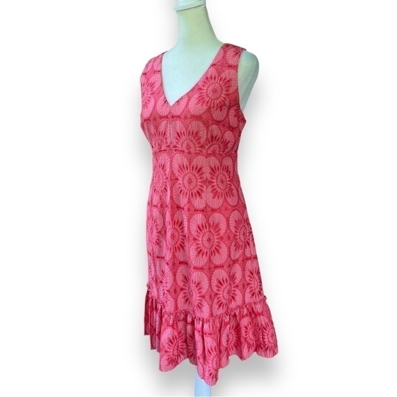 TRINA Turk Carpenteria Floral Lace Ruffle Hem Mini Dress in Peony | Size 8 - Picture 7 of 16